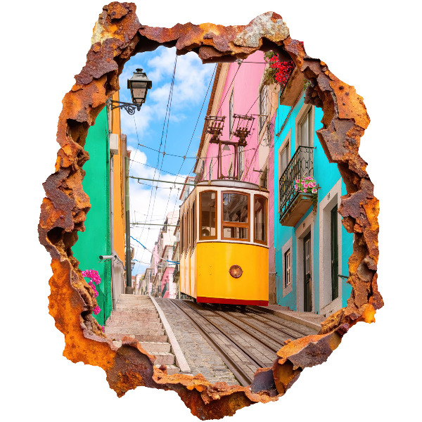 3D Loch Aufkleber 83x100 Nostalgische Landschaft