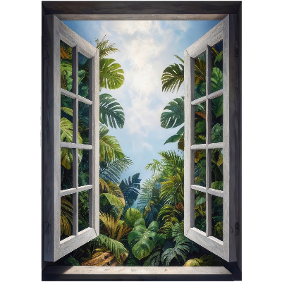 Wandtattoo Fensterblick 72x100 Exotische Aussicht
