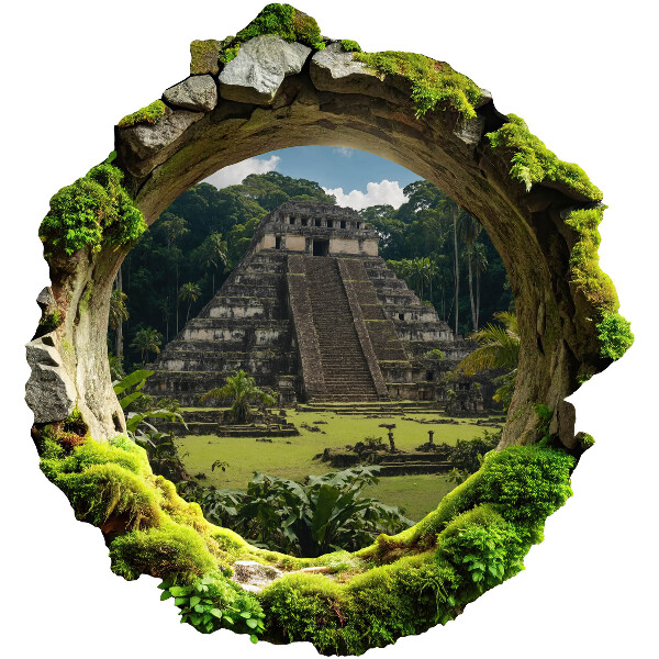 3D Loch Aufkleber 93x100 Tropische Landschaft