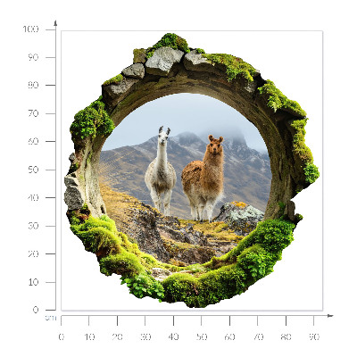 3D Loch Aufkleber 93x100 Berg-Oase