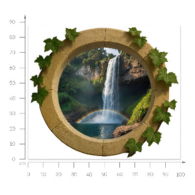 Wandtattoo Fensterblick 100x87 Natürliche Oase