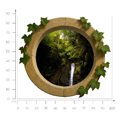 Wandtattoo Fensterblick 100x87 Grüne Landschaft