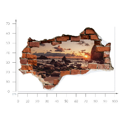 3D Loch Aufkleber 100x67 Küste der Träume