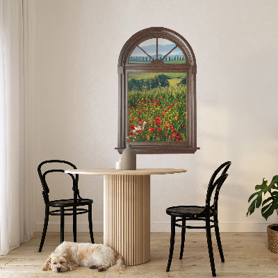 Wandtattoo Fensterblick 89x130 Malerische Landschaft