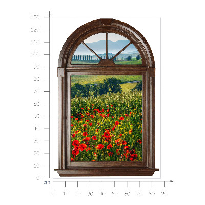 Wandtattoo Fensterblick 89x130 Malerische Landschaft
