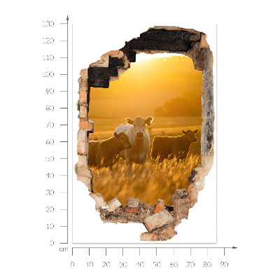 3D Loch Aufkleber 86x130 Ländliche Landschaft
