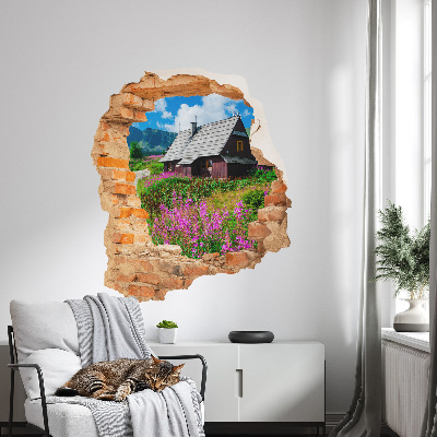 3D Loch Aufkleber 111x130 Ländliche Landschaft