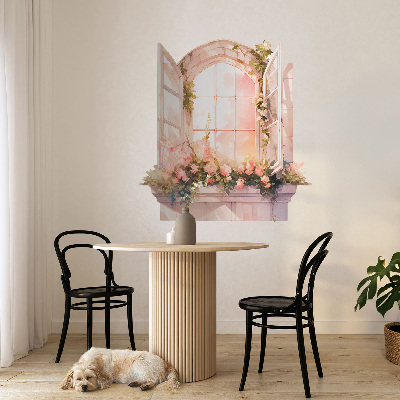 Wandtattoo Fensterblick 122x130 Romantisches Fenster