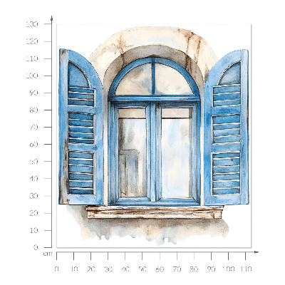 Wandtattoo Fensterblick 113x130 Holzfensterläden