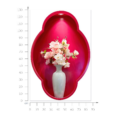 Wandtattoo 3D-Design 87x130 Blumen in einer Vase