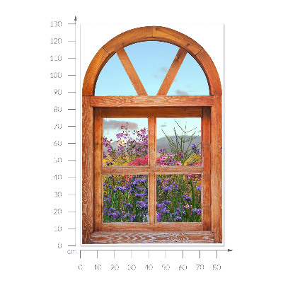 Wandtattoo Fensterblick 85x130 Blumenfenster
