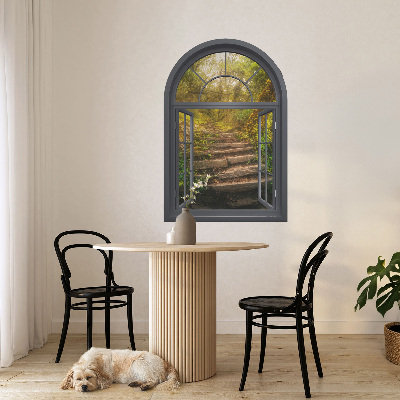 Wandtattoo Fensterblick 88x130 Waldfenster