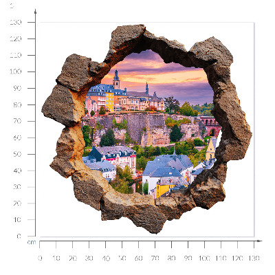 3D Loch Aufkleber 130x129 Steinfenster