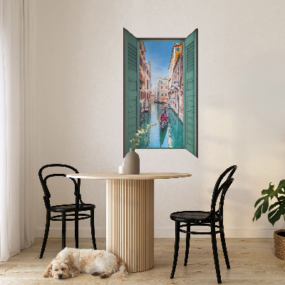 Wandtattoo Fensterblick 75x130 Ein malerischer Kanal