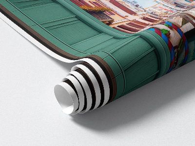 Wandtattoo Fensterblick 75x130 Ein malerischer Kanal