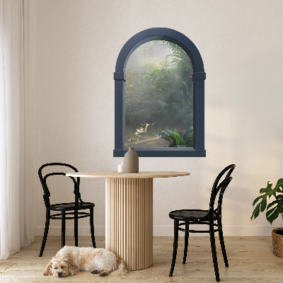 Wandtattoo Fensterblick 93x130 geheimnisvoller Dschungel