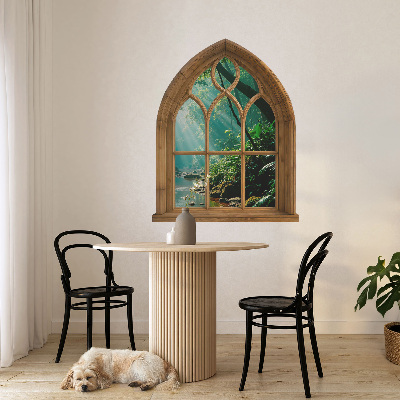 Wandtattoo Fensterblick 104x130 Tropische Landschaft