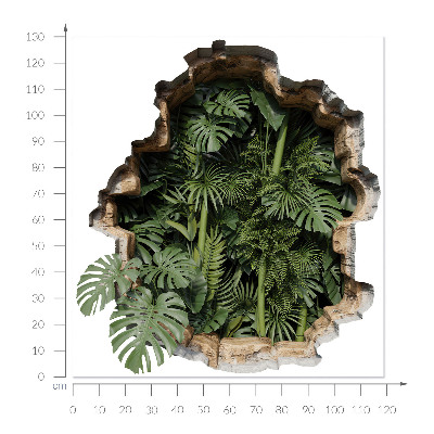 3D Loch Aufkleber 119x130 Tropische Natur