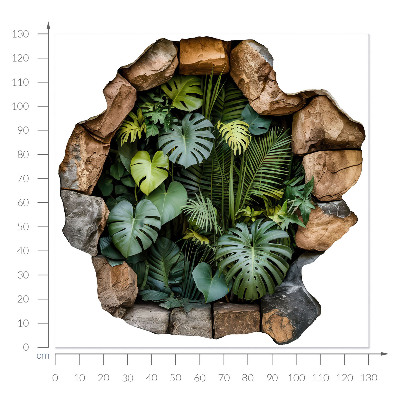 3D Loch Aufkleber 130x130 Tropische Oase