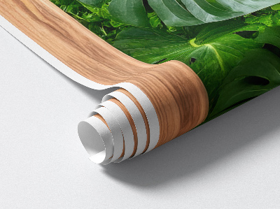 Wandtattoo Fensterblick 74x130 Monstera-Blätter