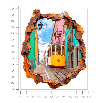 3D Loch Aufkleber 108x130 Nostalgische Landschaft