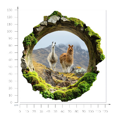 3D Loch Aufkleber 121x130 Berg-Oase