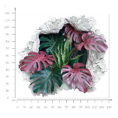 3D Loch Aufkleber 130x118 Tropische Zusammensetzung