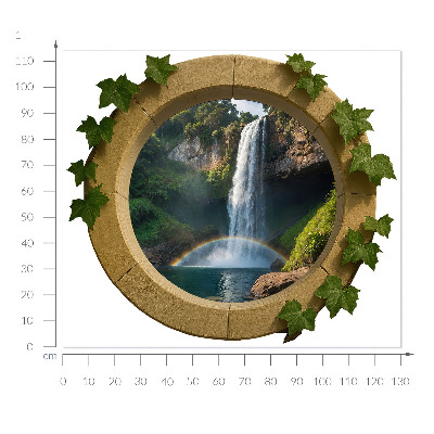 Wandtattoo Fensterblick 130x113 Natürliche Oase