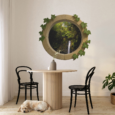 Wandtattoo Fensterblick 130x113 Grüne Landschaft