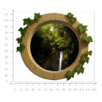 Wandtattoo Fensterblick 130x113 Grüne Landschaft