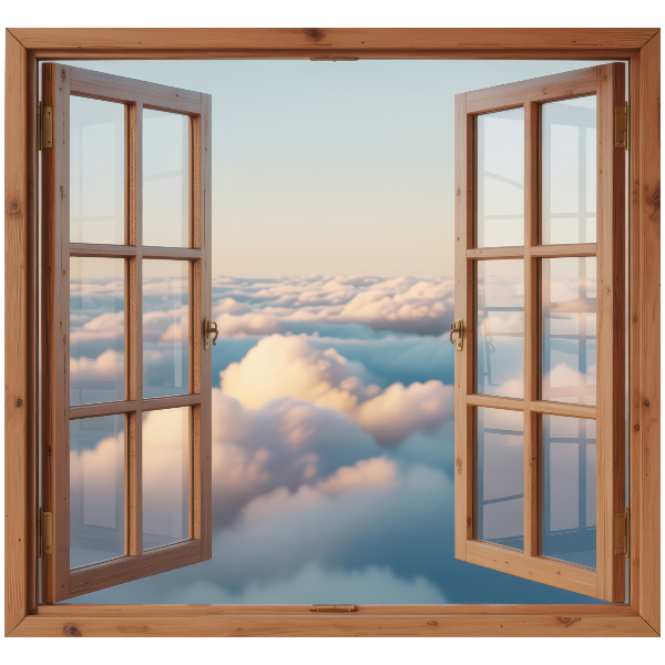 Wandtattoo Fensterblick 130x121 Wolken des Himmels