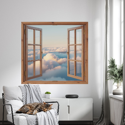 Wandtattoo Fensterblick 130x121 Wolken des Himmels
