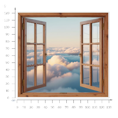 Wandtattoo Fensterblick 130x121 Wolken des Himmels