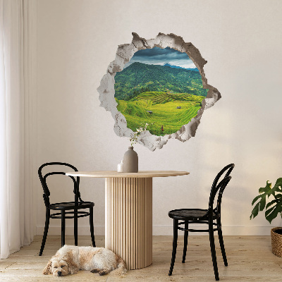 3D Loch Aufkleber 130x123 Grüne Terrassen