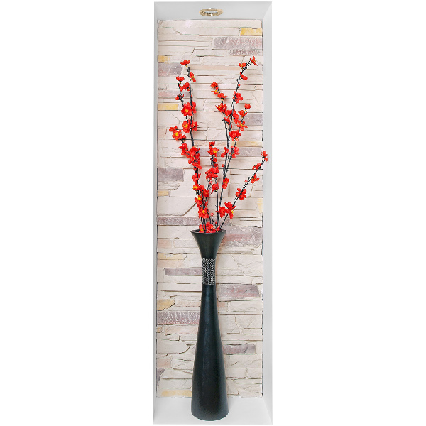 Wandtattoo 3D-Design 38x130 Blumen und Steine