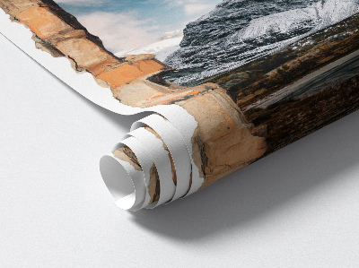 3D Wandtattoo Loch in der Wand 40x60 Bergpanorama