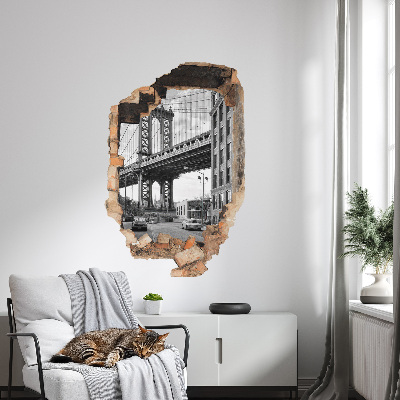 3D Wandtattoo Loch in der Wand 40x60 Stadtlandschaft
