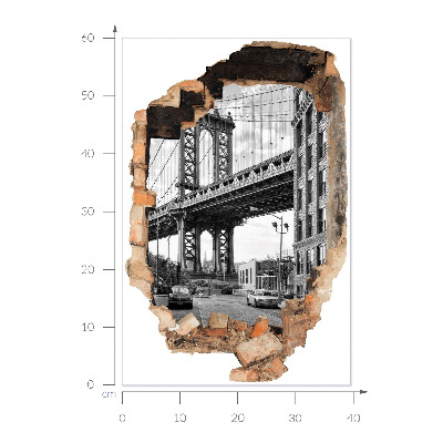 3D Wandtattoo Loch in der Wand 40x60 Stadtlandschaft
