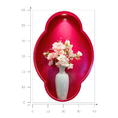 Modernes 3D-Wandtattoo 40x60 Blumen in einer Vase
