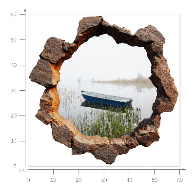 3D Wandtattoo Loch in der Wand 60x60 Stone Lake