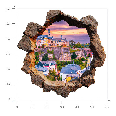 3D Wandtattoo Loch in der Wand 60x60 Steinfenster