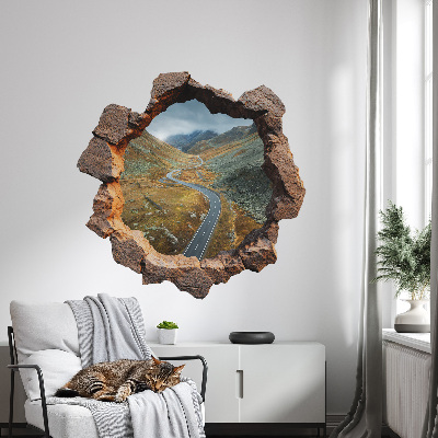 3D Wandtattoo Loch in der Wand 60x60 Bergwanderung