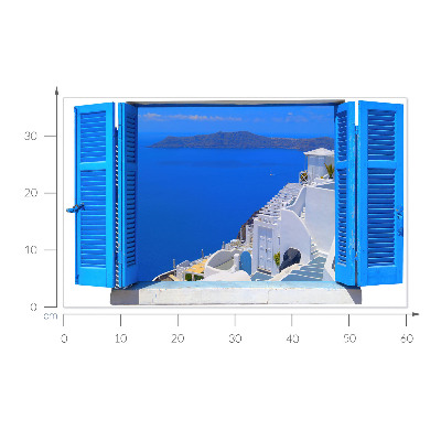Wandtattoo Fenster 60x36 Mediterrane Landschaft
