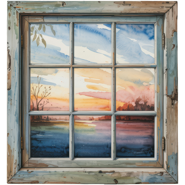 Wandtattoo Fenster 56x60 Fenster-Aquarelle
