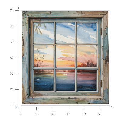 Wandtattoo Fenster 56x60 Fenster-Aquarelle