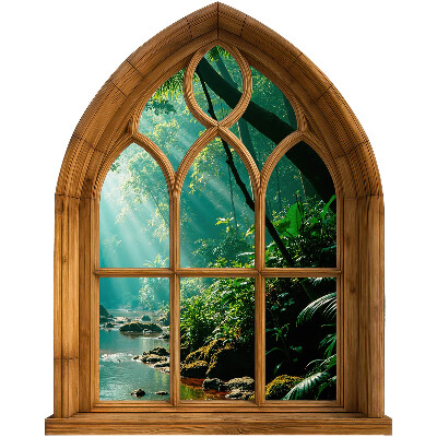 Wandtattoo Fenster 48x60 Tropische Landschaft