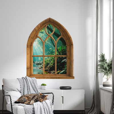 Wandtattoo Fenster 48x60 Tropische Landschaft