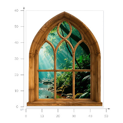 Wandtattoo Fenster 48x60 Tropische Landschaft