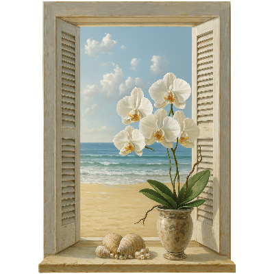 Wandtattoo Fenster 43x60 Fenster zum Meer