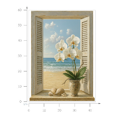 Wandtattoo Fenster 43x60 Fenster zum Meer